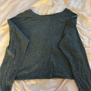 Gilly Hicks Charcoal Ribbed Knit Top